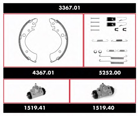 ROADHOUSE 3367.01 Brake Set, drum brakes